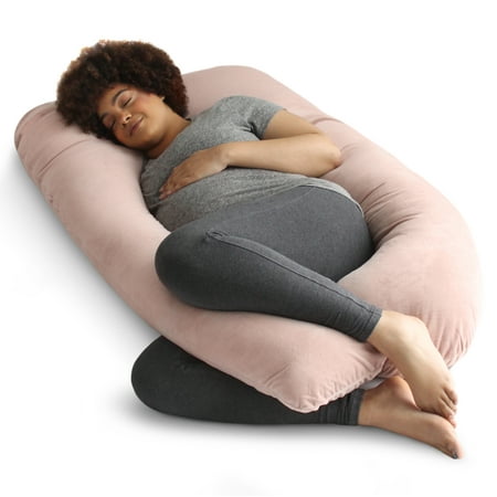 PharMeDoc Pregnancy Pillow with Velvet Cover - U Shaped Body Pillow - Full