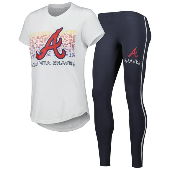 Women's Concepts Sport Charcoal/White Atlanta Braves Sonata Top & Leggings Sleep Set