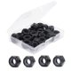 thumbnail image 1 of binifiMux 20 tuercas de seguridad de nailon negro M8-1,25 mm, tuercas hexagonales autoblocantes insertadas, acero al carbono galvanizado, 1 of 5