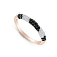 thumbnail image 2 of 1/2 Carat Natural Enhanced Black & White Diamond Ring In 14K Rose Gold Over Sterling Silver (0.5 Cttw, I2-I3 Clarity), 2 of 3