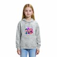 thumbnail image 2 of Moonsky Sudadera con capucha y cordón HUNTRX, estampado de grupo de chicas coreanas, jersey corto, suave y cómodo, top de manga larga para primavera y otoño. Gris claro 150, 2 of 5