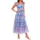 thumbnail image 1 of Vestido PRETTYGARDEN Floral Azul y Rosa Sin Mangas Midi L Grande, 1 of 8