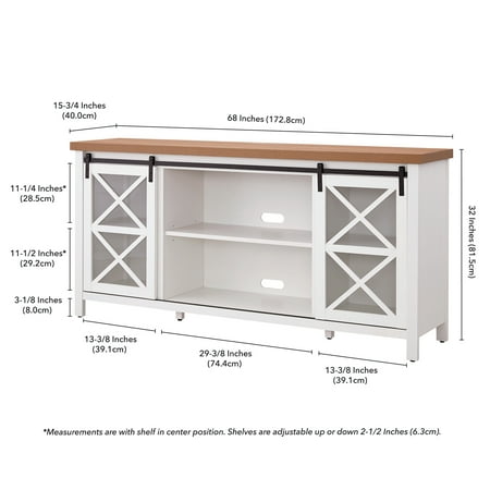 Camden&Wells - Clementine TV Stand for TVs up to 75" - White/Golden Oak