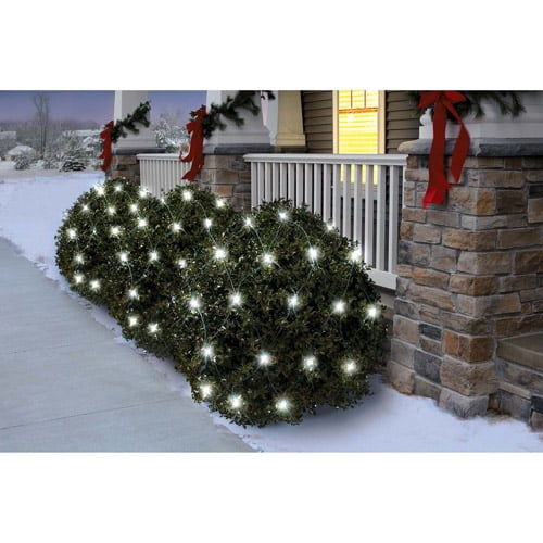 Holiday Time 70Count Twinkle LED Net Christmas Lights, Cool White