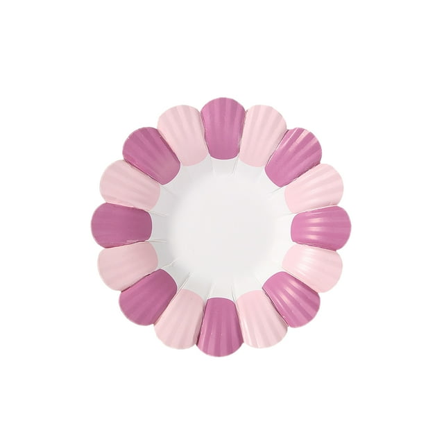 50 Pcs Plateaux en Papier Jetables pour Gâteaux, Pétales Ronds, Planches à Gâteau, Assiettes de Fête pour Desserts, Bases en Cercle de Carton, Violet
