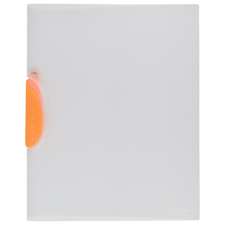 JAM Plastic Report Covers with Swing Lock Clip, Clear with Orange Lock, Letter Size (9 x 12 Inches), 3 Per Pack