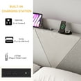 thumbnail image 4 of Dextrus King Size Bed Frame with Integrated USB Ports, No Box Spring Required,Grey, 4 of 5