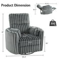 thumbnail image 4 of Merluxy Power Swivel Recliner Chair with USB Charging & 2 Pillows, Glider Rocker for Nursery and Living Room, Grey Corduroy, 4 of 10