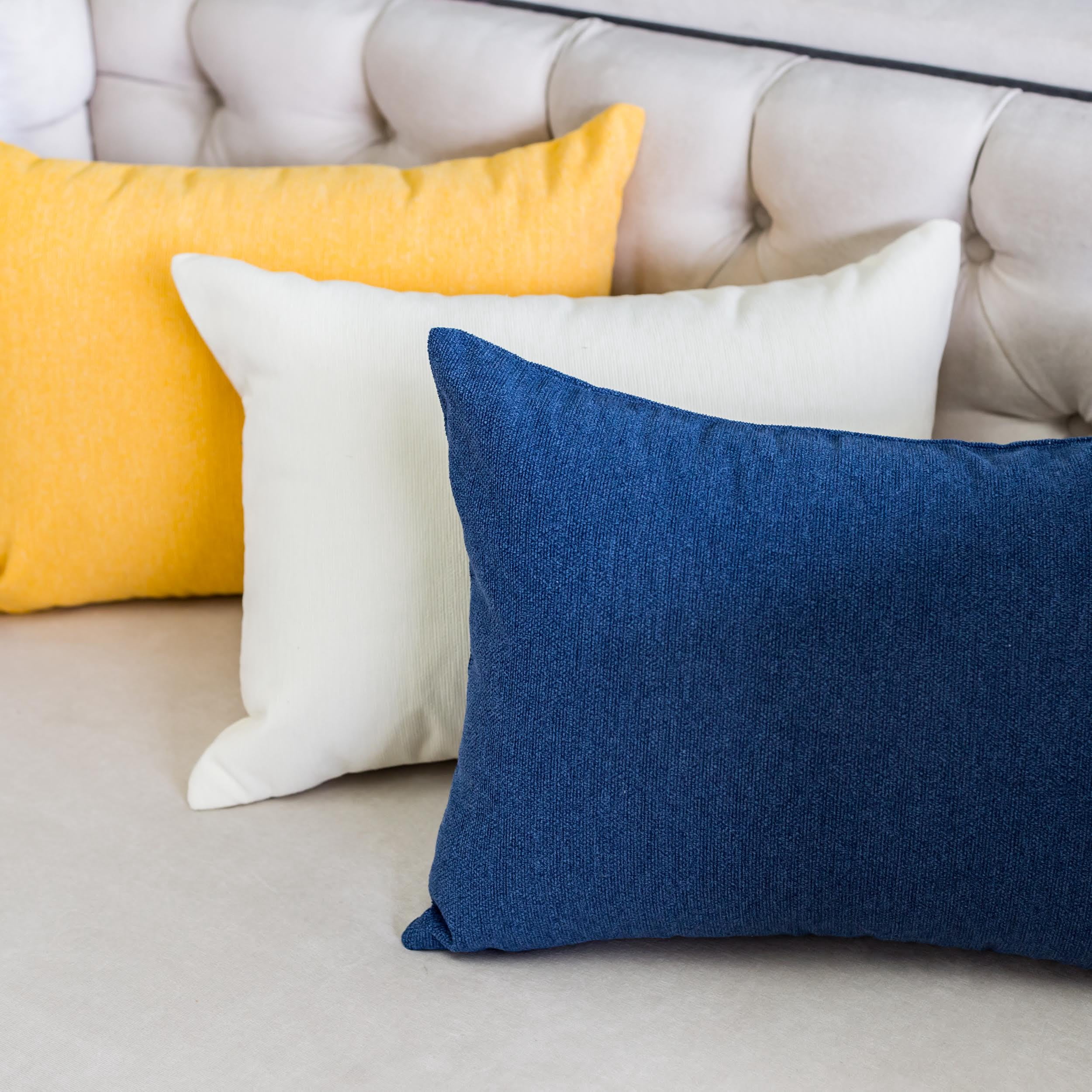Sadie Ivory Rectangular Outdoor Throw Pillow