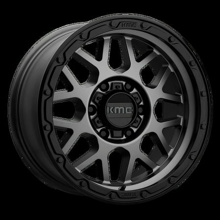 KMC Aluminum Rim KM535 GRENADE OFF-ROAD 17X9in Matte Gray Matte Black Lip Finish, KM53579050412N