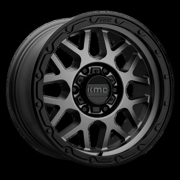 KMC Aluminum Rim KM535 GRENADE OFF-ROAD 17X9in Matte Gray Matte Black Lip Finish, KM53579063412N