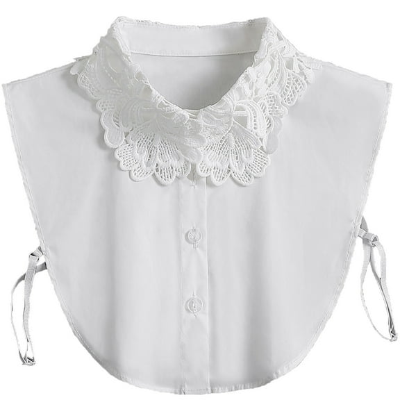 LoudSung Fake Collar Detachable Half Shirt Blouse False Collar Lace Hollow Out Elegant for Women Girls