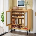 thumbnail image 5 of Rattan Shoe Cabinet, Shoes Storage Cabinet with Door, Freestanding Shoe Organizer Cabinet with Removable Shelves for Entryway, 5 of 5