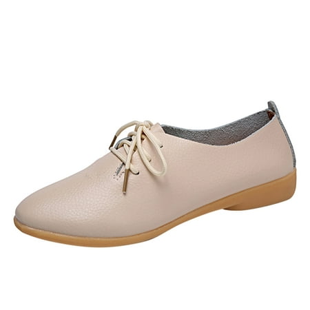 

dmqupv Women Summer Shoes Fashion Womens Breathable Lace Up Shoes Flats Womens Casual Work Shoes for Standing All Day Beige 8
