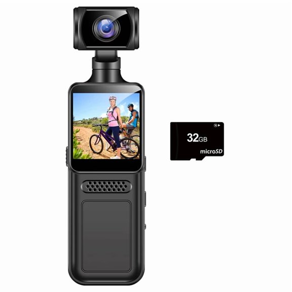 4G Protable Digital Camera 2K Pocket Motion Camera 180 Degrees Rotate Bike Driver Recorder Body Worn Camera 32G