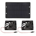 thumbnail image 1 of Solar Panel Powered Dual Fan, 3000 Rpm Effectively Reduce Temperature Greenhouse Solar Powered Fan  For Dog House, 1 of 8