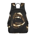 thumbnail image 1 of Disketp Golden Lips Modern Sculpture Mochila Ligera e Impermeable, Mochila de Día Resistente para Viajes, Senderismo y Uso Diario para Hombre y Mujer, 1 of 7