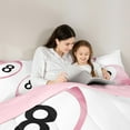 thumbnail image 5 of Feelyou Girly Pink Billiards Bedding Comforter Set, Cartoon Sports Lover Twin Comforter Sets, Teen Kid Child Reversible Bedding Set, Lightweight Room Decor, 2-Piece, 5 of 8
