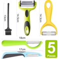 thumbnail image 2 of Kit 5 Piezas Pelador de Verduras y Papas(con funda protectora),Peladores de Patatas para Cocina,Aptos para Frutas, Patatas, Pepinos, Etc.Su Diseño Ergonómico Facilita Enormemente el Pelado, 2 of 4
