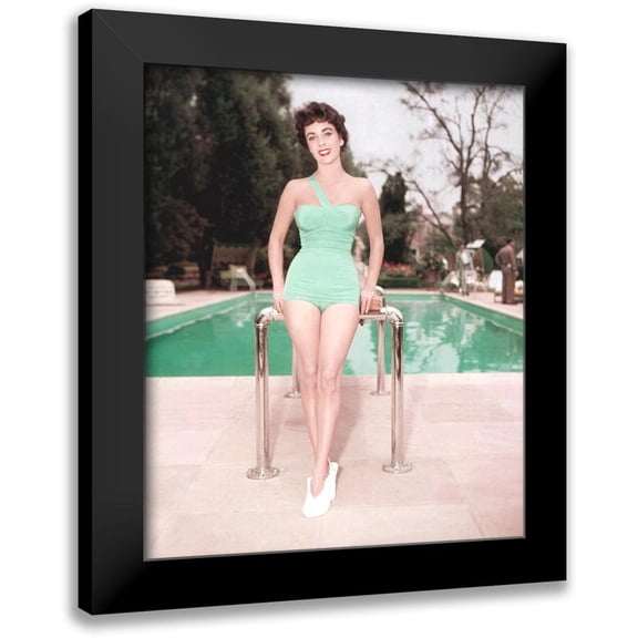 Hollywood Photo Archive 12x14 Black Modern Framed Museum Art Print Titled - Elizabeth Taylor
