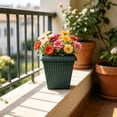 thumbnail image 5 of COM1950s Square Plastic Flower Pot, Thickened Planter with Drainage Holes and Tray Saucer for Indoor Outdoor Garden Plants and Home Decor, 5 of 7