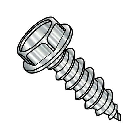 

14-10X1 Unslotted Ind Hex washer Self Tapping Screw Type A Full Thread 18-8 Stainless Steel (Pack Qty 1 000) BC-1416AW188