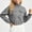Gray, variant on CBASIHI Womens Cropped Zip Up Bomber Jackets with Pockets- Long Sleeve Fall Stand Collar Loose Fit Casual Trendy Lightweight Coats Army Green Size S-2XL