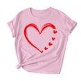 thumbnail image 3 of ChaoHeng Ladies Tops under $10 Summer T-Shirt Dresses for Women Ladies' Valentine's Day Love Printed Round Neck Short Sleeved T-Shirt Loose Casual Top, 3 of 6