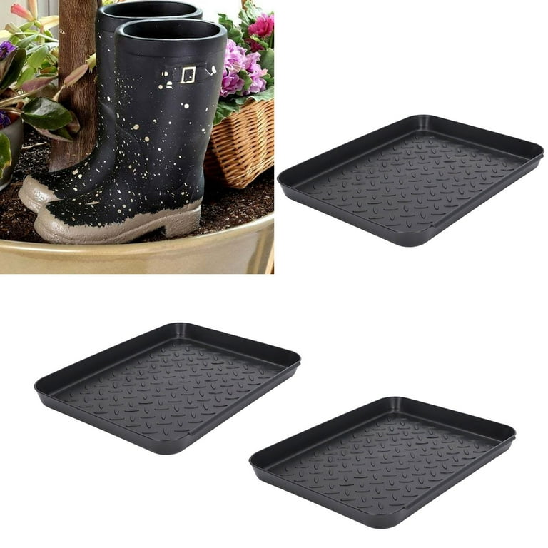 Ymiko Boot Mat Tray,Wet Shoe Mats,Shoe Tray Durable Plastic Space Saving 3  Interlocking Design Wide Application Stable Boot Tray For Home Office Hotel