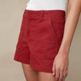 thumbnail image 5 of Women's Stretchy Twill Mid-Rise Shorts with Side Pockets - Soft Brushed Fabric, Flattering Fit Casual Shorts for Summer Walking & Errands,Red 4XL, 5 of 5