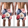 thumbnail image 3 of luoweisi Men's Beach Shorts Quick Dry Swim Trunks with Mesh Lining Flower 2XL, 3 of 5