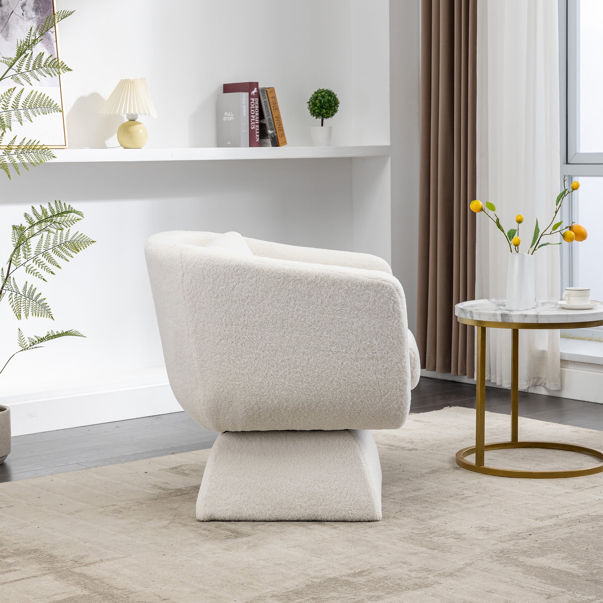 Kadyn 30.30"H Swivel Accent Chair, Single Sofa Chairs for Living Room, Ivory 360 Degree Armchair Kadyn 30.30"H Swivel Accent Chair, Single Sofa Chairs for Living Room, Ivory 360 Degree Armchair