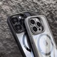 thumbnail image 3 of Camera Metal Stand Phone Case For iPhone 16 15 14 Plus 13 12 11 Pro Max For Magsafe Magnetic Camera Lens Protection Cover Funda Dark Blue For iPhone 15 Plus, 3 of 6