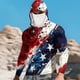 thumbnail image 1 of Ceisia Diagonal Splatter Flag Print Hooded Top Men's Slim Fit Long Sleeve UV Protective Face Mask Shirt Multicolor S Gifts, 1 of 5