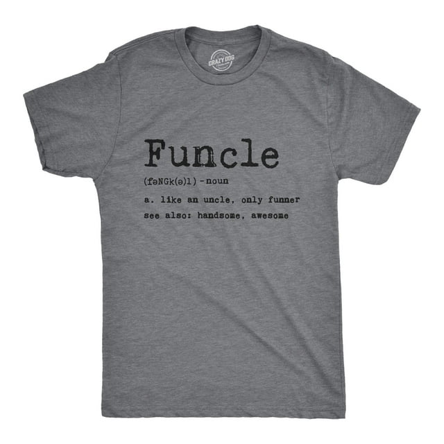 T-shirt Définition de Funky pour Hommes, Graphique Drôle, Famille Uncle, T-Shirt, Imprimé Fantaisie (Gris Chiné Foncé) - 5TG