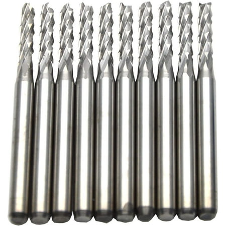 

10Pcs 1.9mm Cutter Dia 1/8 Shank 38mmOAL Tungsten Carbide Threading Roughing Milling Cutter Corn End Mill CNC Router Bits for PCB PVC Carbon Fiber (1.9mm Dia10pc)