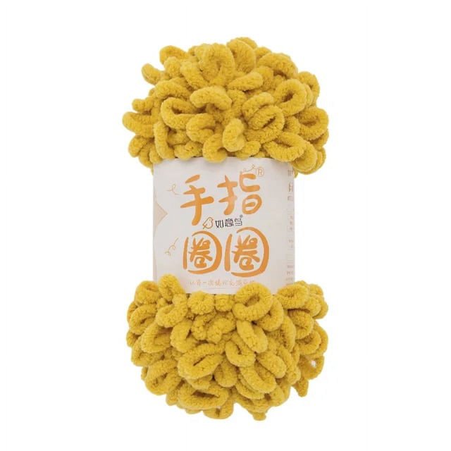 Generic Polyester Puffy Finger Loop Chunky Chenille Yarn, 5 Pieces