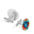 thumbnail image 3 of Tie Dye Stylish Stainless Steel Cufflinks Set for Formal Attire and Special Occasions - Includes Cufflinks, Shirt Clip, and Cufflink Box, 3 of 6
