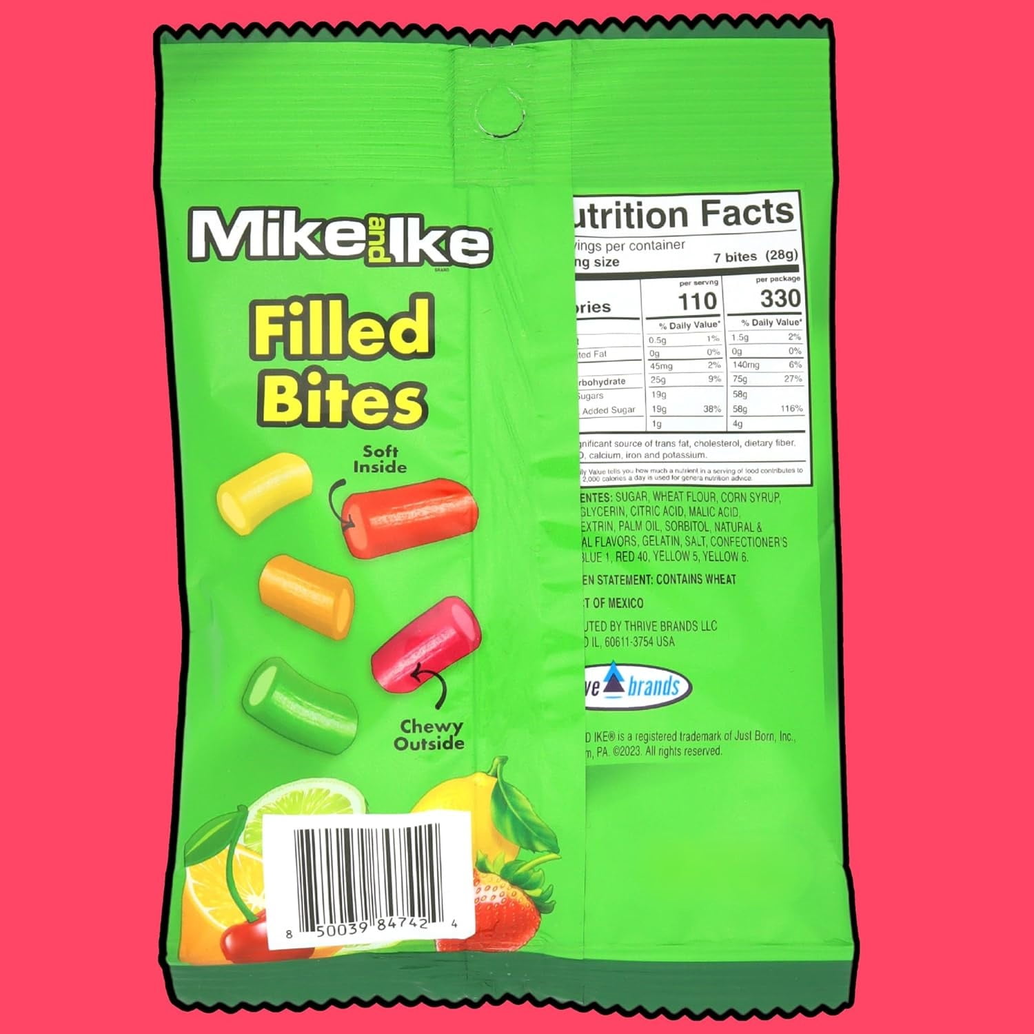 Mike & Ike Filled Licorice Bites, 3 Ounce Bag - 12 Count Display Box