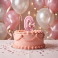 thumbnail image 5 of Birthday Candle Number Pink Glitter with Bow Cartoon Creative Party Cake Topper Decoration, Glamorous Numeric Candle for Celebration, Dazzling Party Cake Decor, 5 of 6
