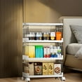 thumbnail image 5 of YOTQUSKI 4 Tier Rolling Storage Cart, Utility Cart on Wheels, Bathroom Cart, Rolling Kitchen cart, Rolling Cart Organizer for Office, Living Room, Kitchen, Laundry, Daily Necessities, 5 of 7