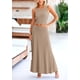thumbnail image 3 of Conjunto de Falda Larga de Punto de 2 Piezas para Mujer PRETTYGARDEN Caqui Talla S, 3 of 7