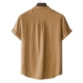 thumbnail image 5 of YYDGH Men's Hawaiian Color Block Shirt Short Sleeve Button Down Shirts Casual Casual Summer Beach Shirt Brown L, 5 of 9