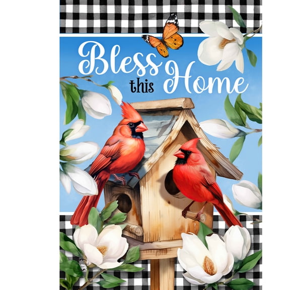 Briarwood Lane Spring House Flag 40x28 For Outdoor Bless This Home Cardinal For Spring House Flag