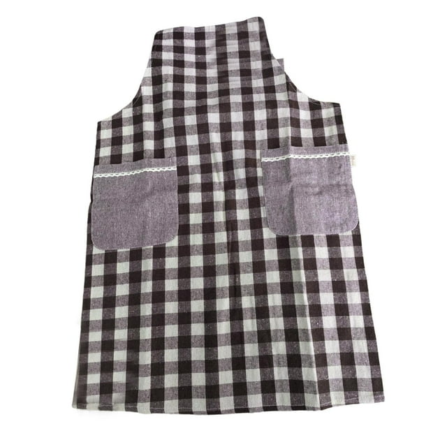 Delantal de chef con bolsillos, delantal de camarero, lavable y ajustable para mujer Café