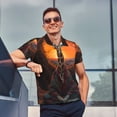 thumbnail image 4 of Fotbe Tree Hollow Meditating Giraffe Pattern Men’s Golf Polo Shirt – Breathable Performance Golf Shirt with Button-Down Collar-XX-Large, 4 of 6