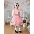 thumbnail image 4 of Arshiner Toddler Girls Tiered Tutu Dress Fall Formal Party Birthday Princess Long Sleeve Tulle Dresses, 4 of 6