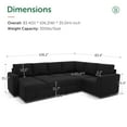thumbnail image 4 of HONBAY Modular Sleeper Sectional Sofa Couch Pull Out Couch for Living Room, Black, 4 of 10