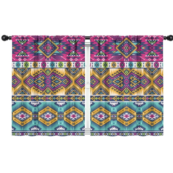 Blackout Kids Curtains,Boho Bohemia Geometric Line Art Childrens Insulated Curtains Set Of 2,Bedroom Essentials,Toddler Room Decor 42"x54"(106x137cm)