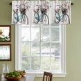 thumbnail image 4 of 2 Pack Valances for Windows, Bicycles Window Valances for Living Room/Bedroom/Bathroom, Country Vehicle Botanical Flowers Wooden Plank Light Filtering Kitchen Curtain Valance 42"W x18" L, 4 of 9